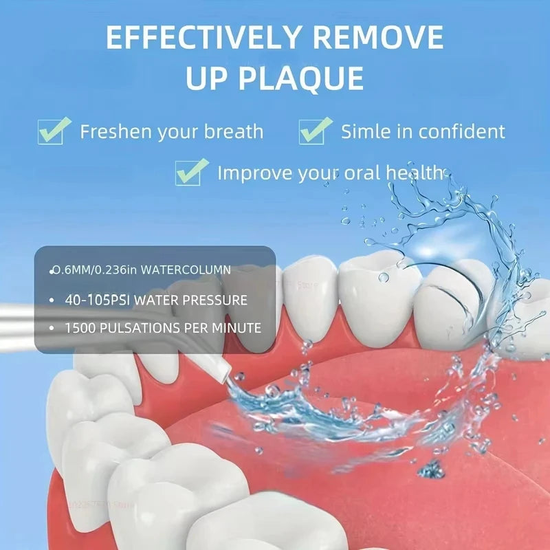 Ultimate Portable Smart Electric Oral Irrigator - 4 Jet Tips, 3 Modes, Rechargeable Water Flosser for a Brighter Smile